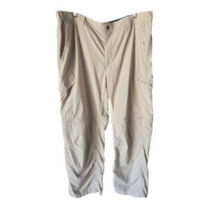 Columbia Omni Shade Convertible Hiking Pants Mens 40x30 Cargo Beige Sun Protect